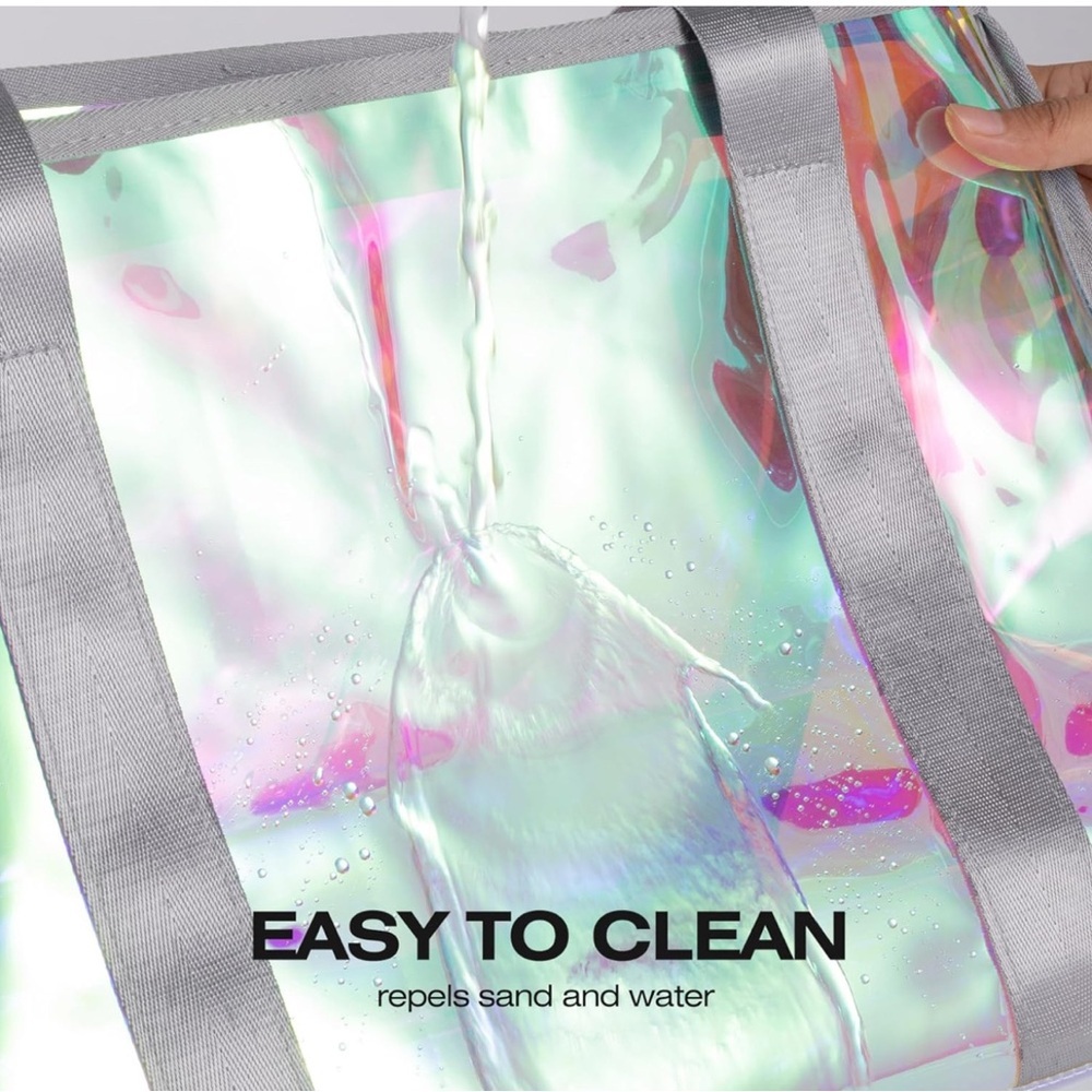 Holographic Tote Bag with Silver Straps - Picture 2 of 7